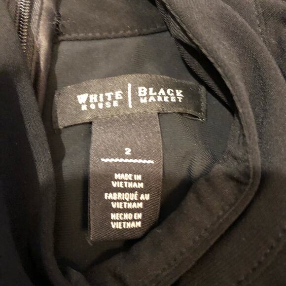 WHBM black layered halter choker sleeveless dress size 2 - Picture 7 of 15